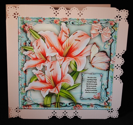 Topper Vintage Soft Bouquet of Pink Lilies by Yvonne Middleton