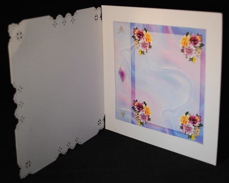 Dahlias on an Eye Catching Lilac Background by Yvonne Middleton