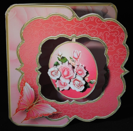 Pink Roses - Pendant Card Mini Kit by Yvonne Middleton