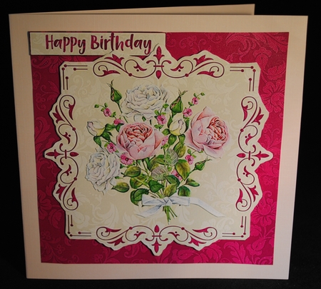 Beautiful Pink & White English Roses Mini Card Kit 1 by Yvonne Middleton