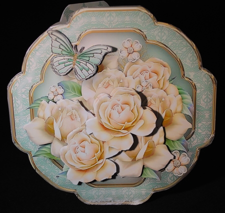 Cream Roses - Shaped Card Mini Kit by Yvonne Middleton