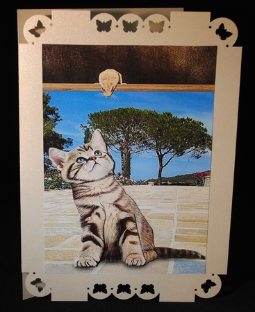 Cat & Mouse Card Front With Gift Tag by Yvonne Middleton