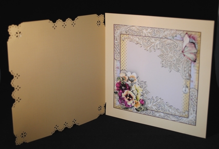 Shabby Chic Pansies Card Front Kit by Yvonne Middleton
