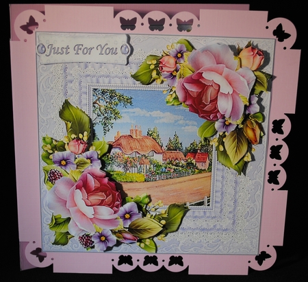 8x8 spring roses with choice of 2 cottage scenes mini kit 2 by Yvonne Middleton
