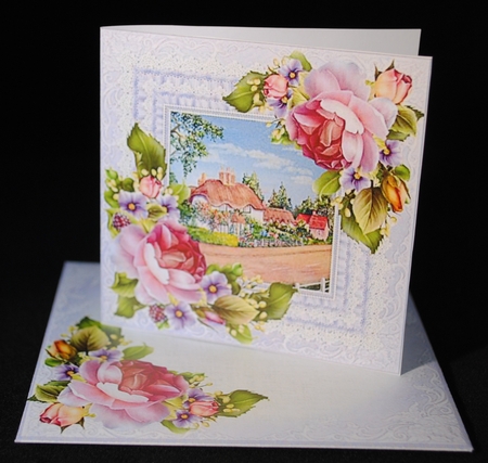 8x8 spring roses with choice of 2 cottage scenes mini kit 2 by Yvonne Middleton