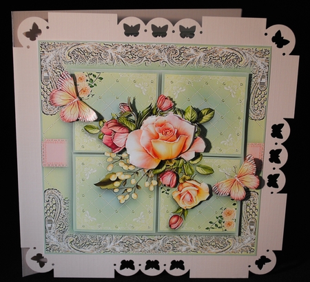 Butterfly Roses Card Front kit by Yvonne Middleton