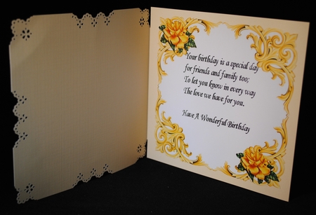pretty gold rose, ornate frame 8x8 insert by Yvonne Middleton