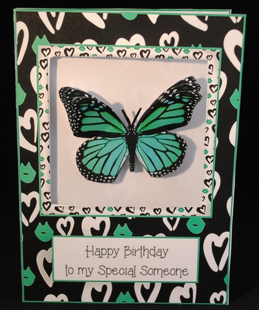 Monarch - Turquoise 3D Butterfly Window Card by Yvonne Middleton