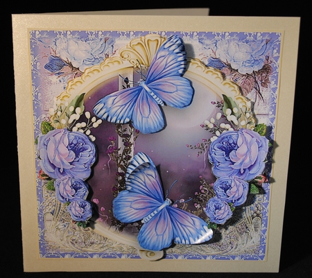 Purple Butterfly Ball Card Front Kit by Yvonne Middleton