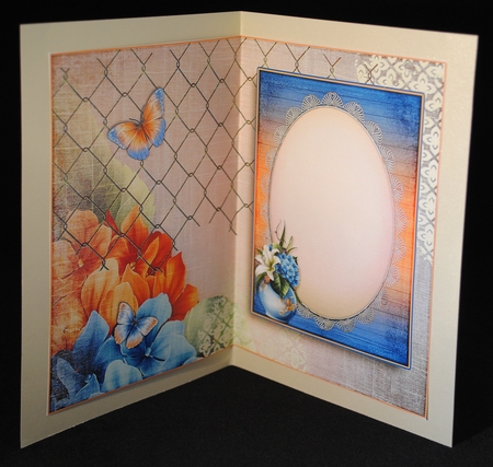 Cardtopper with Matching Envelope Blue Orange 896 by Yvonne Middleton