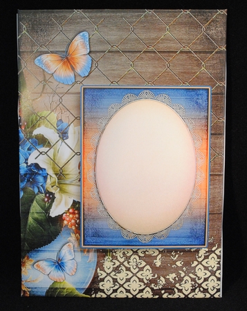 Cardtopper with Matching Envelope Blue Orange 896 by Yvonne Middleton
