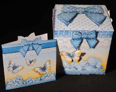 Gift Box and Gift Box Card Kit Blue 1279 by Yvonne Middleton