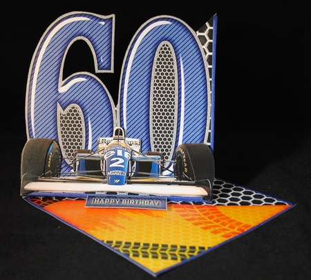 Vintage Easel 60th formula one Birthday Card Kit 1179 by Yvonne Middleton