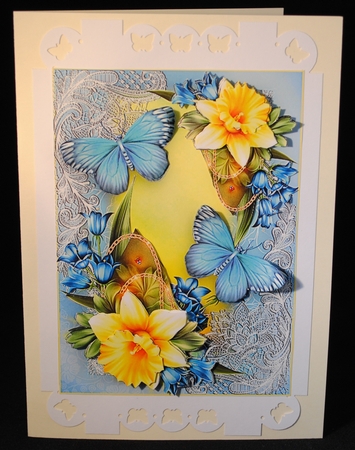 A5 Daffodil Flutters Card Front Kit by Yvonne Middleton