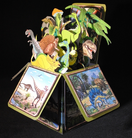 MEN BOYS BOX CARD KIT - PRE-HISTORIC DINOSAURS GREETING CARD by Yvonne Middleton