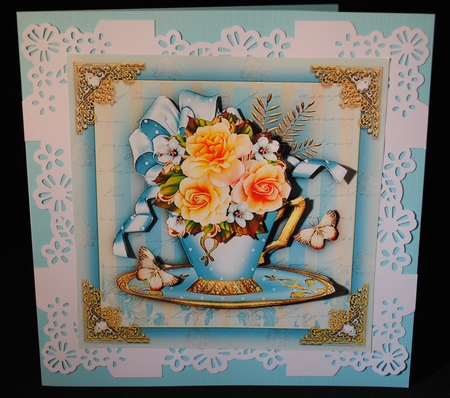 Polka Dot Teacup with Flowers Mini Kit by Yvonne Middleton
