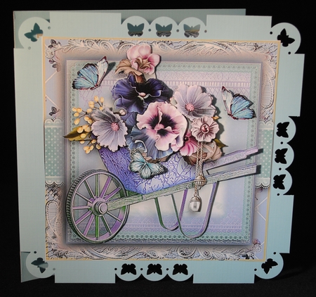 Beautiful Pansy Barrow Card Front Kit by Yvonne Middleton