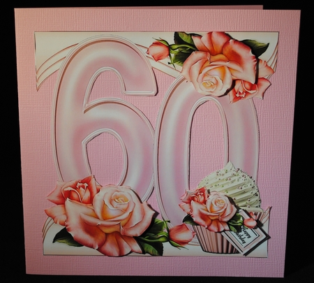Special Birthday Roses & Cupcakes - Age 60 by Yvonne Middleton