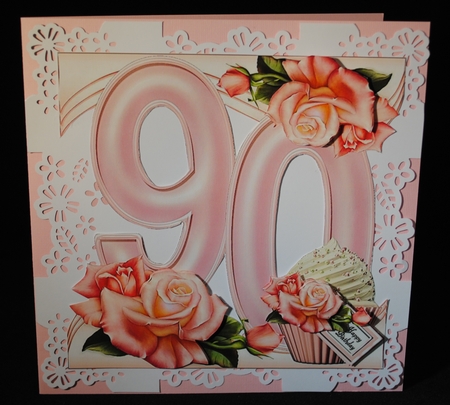 Special Birthday Roses & Cupcakes - Age 90 by Yvonne Middleton