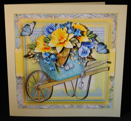 The Spring Floral Barrow Card Front Kit by Yvonne Middleton