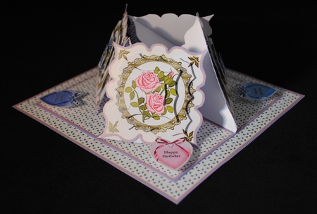 Rose quad easel card. by Yvonne Middleton