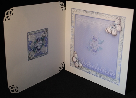 chantilly Lilac Rose Card Front Kit by Yvonne Middleton