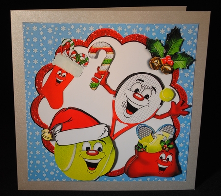 8x8 Laughing because its Christmas tennis mini kit by Yvonne Middleton