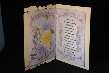 Lilac and Yellow Dahlias Insert by Yvonne Middleton