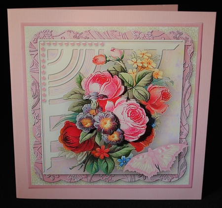 Vintage Bouquet Decoupage Card by Yvonne Middleton