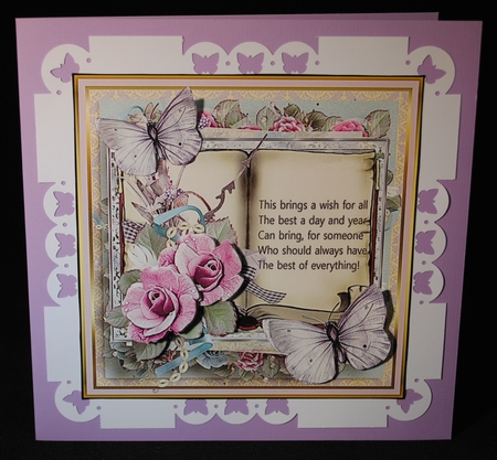 Violet rose and butterfly by Yvonne Middleton