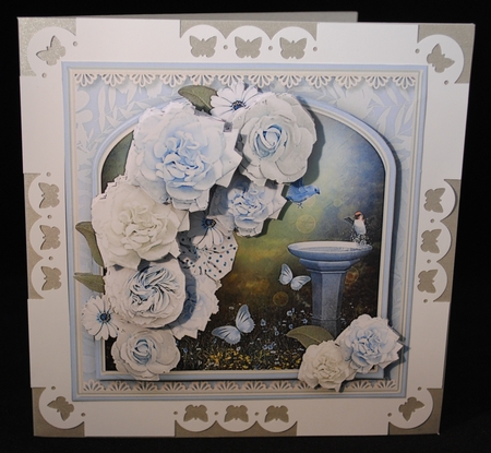 Garden Birdbath Decoupage Card Mini Kit by Yvonne Middleton