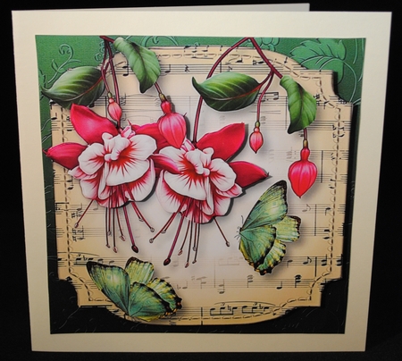 Sheet Music Plaque - Fuschias by Yvonne Middleton