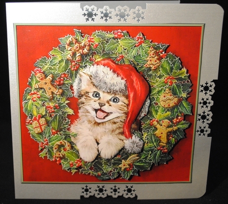 Roar kitty in Wreath Decoupage by Yvonne Middleton