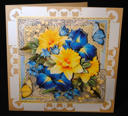Vintage style Spring Flora Card Front Kit by Yvonne Middleton