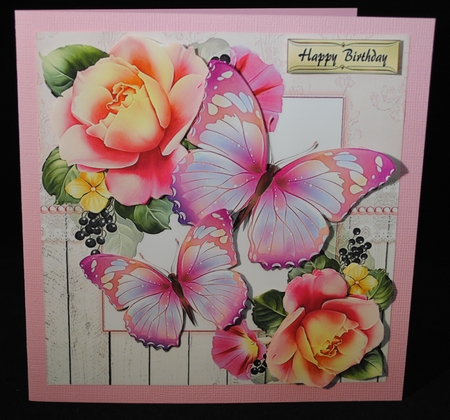 Beautiful Butterflies With Summer Roses 8x8 Mini Kit by Yvonne Middleton