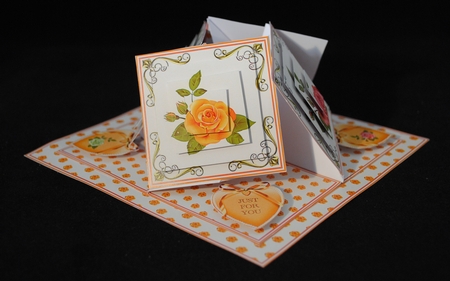 Budding roses quad easel card by Yvonne Middleton