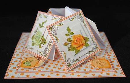 Budding roses quad easel card by Yvonne Middleton