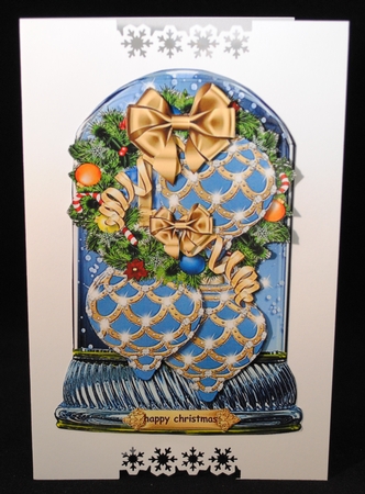 Christmas Globe Sparkling  Blue  Baubles by Yvonne Middleton
