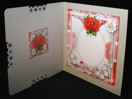 Poinsettia and Lace Card Front Kit by Yvonne Middleton