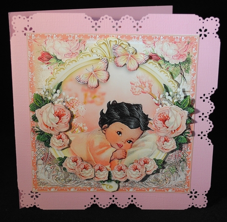 Its A Girl Card Front Kit by Yvonne Middleton