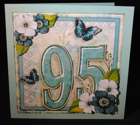 Vintage Birthday 95 Card Topper Kit 1190 by Yvonne Middleton