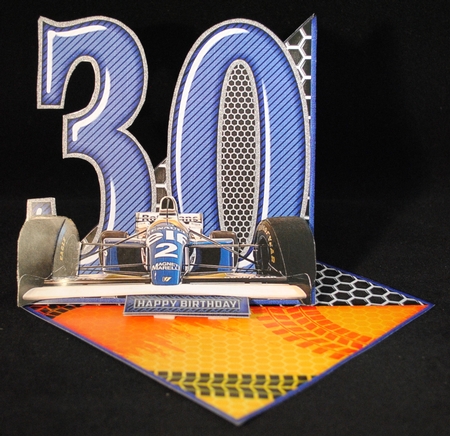Vintage Easel 30th Formula One Birthday Card Kit 1179 by Yvonne Middleton