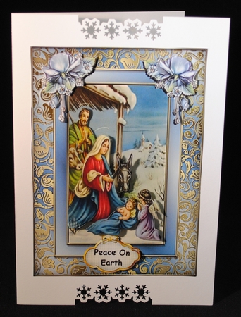 Nativity In a Blue Frame SBS by Yvonne Middleton