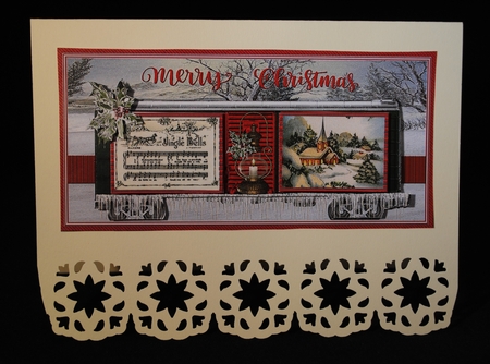 Boxer Train Carriage Christmas by Yvonne Middleton