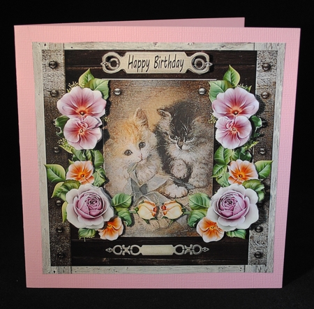 Cats and lilac roses by Yvonne Middleton