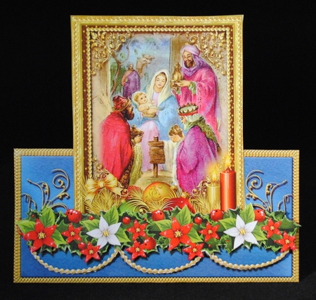 Nativity Scene Five Tent Card Bumper Kit.2 by Yvonne Middleton