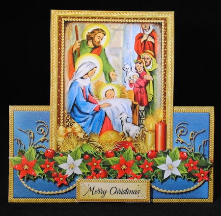 Nativity Scene Five Tent Card Bumper Kit.2 by Yvonne Middleton