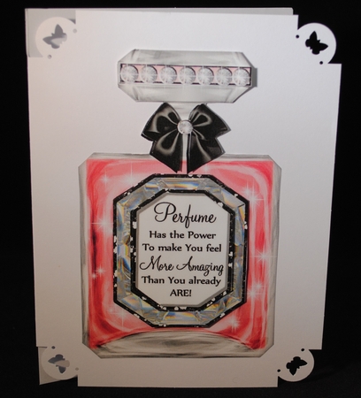 The Power of Perfume - Pink - Shaped Topper by Yvonne Middleton