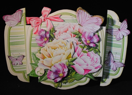 Floral Theatre-Fold 3D Card Kit - Peonies & Butterflies by Yvonne Middleton