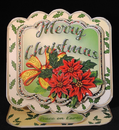 Poinsettias and Holly - Merry Christmas Easel Card Mini Kit by Yvonne Middleton